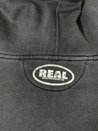 【現状渡し品】【メンズ】 REAL SKATEBOARDS リアル スケートボード PULLOVER HOODIE プルオーバー フーディ スウェット パーカー メンズ トップス 146-260925-em-31-min カラー：ブラック 万代Net店