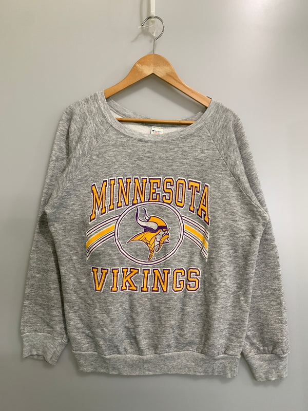 【中古品】【メンズ】 CHAMPION チャンピオン 80S MINNESOTA VIKINGS SWEATSHIRT スウェットシャツ メンズ トップス プリント トレーナー 80年代 ヴィンテージ 146-260925-em-24-min サイズ：L カラー：グレー 万代Net店