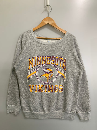 【中古品】【メンズ】 CHAMPION チャンピオン 80S MINNESOTA VIKINGS SWEATSHIRT スウェットシャツ メンズ トップス プリント トレーナー 80年代 ヴィンテージ 146-260925-em-24-min サイズ：L カラー：グレー 万代Net店