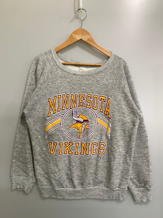 【中古品】【メンズ】 CHAMPION チャンピオン 80S MINNESOTA VIKINGS SWEATSHIRT スウェットシャツ メンズ トップス プリント トレーナー 80年代 ヴィンテージ 146-260925-em-24-min サイズ：L カラー：グレー 万代Net店