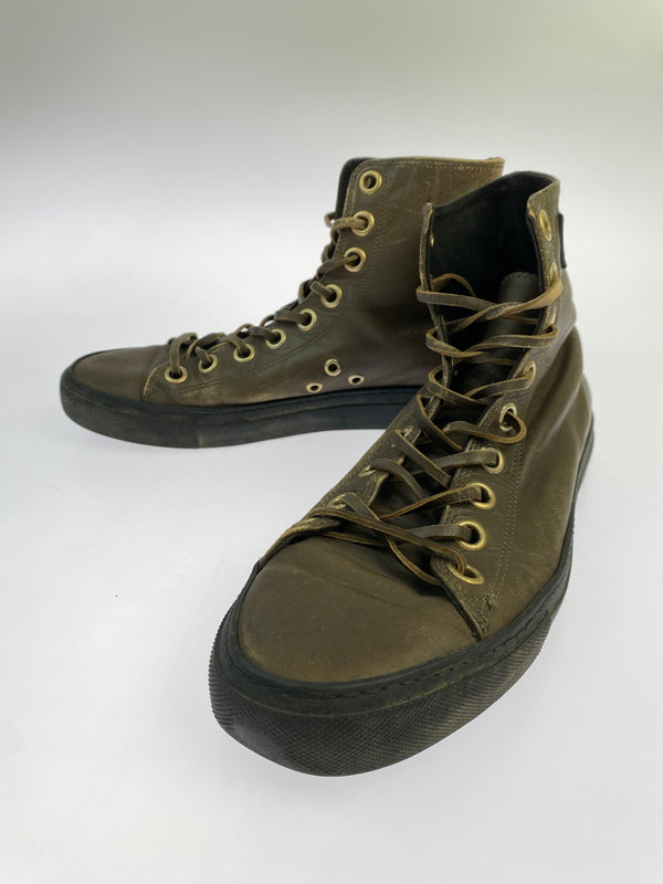 【現状渡し品】【メンズ】 GUCCI グッチ HI CUT SNEAKER レザーハイカットスニーカー シューズ 靴 164-260927-em-15-min サイズ：不明 カラー：ブラウン系 万代Net店