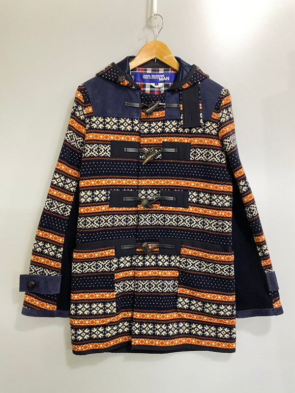 【中古品】【メンズ】 JUNYA WATANABE COMMEdesGARCONS MAN ジュンヤワタナベコムデギャルソンマン WH-C016 ダッフル コート 140-260926-zi-12-min サイズ：M カラー：ネイビー/オレンジ/ホワイト 万代Net店