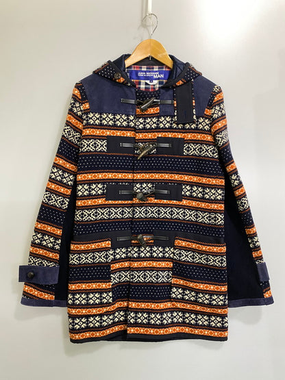 【中古品】【メンズ】 JUNYA WATANABE COMMEdesGARCONS MAN ジュンヤワタナベコムデギャルソンマン WH-C016 ダッフル コート 140-260926-zi-12-min サイズ：M カラー：ネイビー/オレンジ/ホワイト 万代Net店