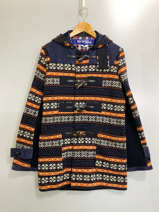 【中古品】【メンズ】 JUNYA WATANABE COMMEdesGARCONS MAN ジュンヤワタナベコムデギャルソンマン WH-C016 ダッフル コート 140-260926-zi-12-min サイズ：M カラー：ネイビー/オレンジ/ホワイト 万代Net店
