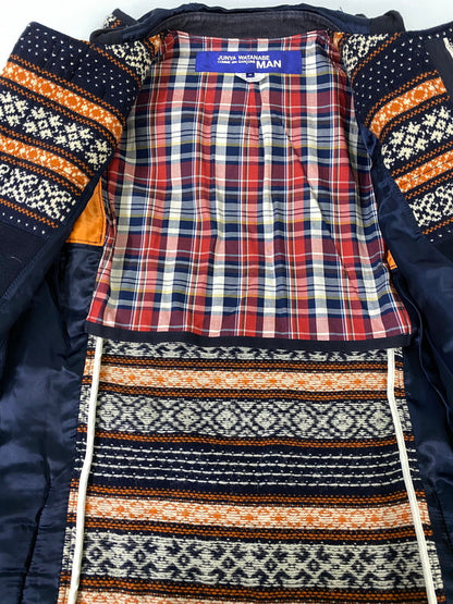 【中古品】【メンズ】 JUNYA WATANABE COMMEdesGARCONS MAN ジュンヤワタナベコムデギャルソンマン WH-C016 ダッフル コート 140-260926-zi-12-min サイズ：M カラー：ネイビー/オレンジ/ホワイト 万代Net店