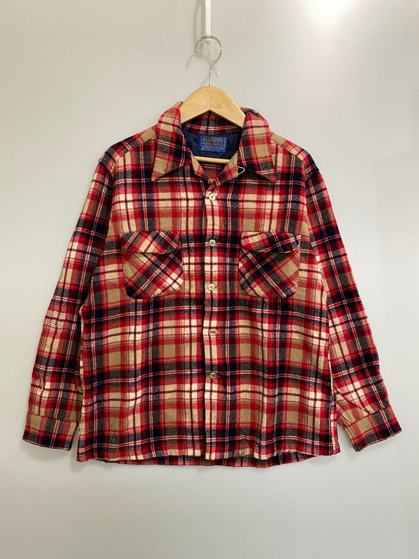 【現状渡し品】【メンズ】 PENDLETON ペンドルトン 70S WOOL BOARD SHIRT ウール ボード シャツ 146-260926-zi-13-min サイズ：L カラー：レッド系 万代Net店