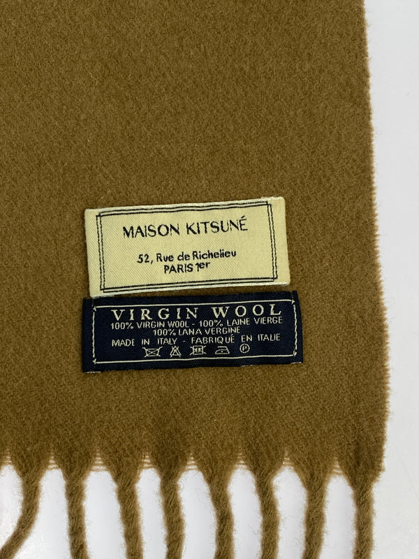 【中古品】【メンズ】 MAISON KITSUNE メゾンキツネ WOOL SCARF ウールスカーフ 小物 マフラー ストール 187-260929-hu-43-min カラー：ブラウン系 万代Net店