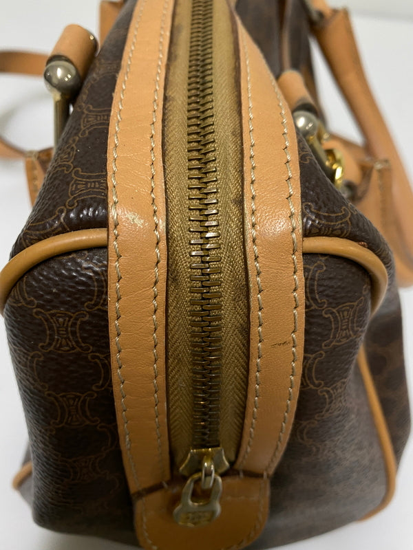 【現状渡し品】【メンズ/レディース】 CELINE セリーヌ マカダム 2WAY ミニボストン カバン 鞄 マカダム柄 手持ち 肩掛け ショルダー 180-260927-em-30-min カラー：ブラウン系 万代Net店