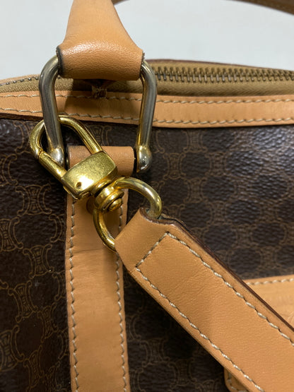 【現状渡し品】【メンズ/レディース】 CELINE セリーヌ マカダム 2WAY ミニボストン カバン 鞄 マカダム柄 手持ち 肩掛け ショルダー 180-260927-em-30-min カラー：ブラウン系 万代Net店