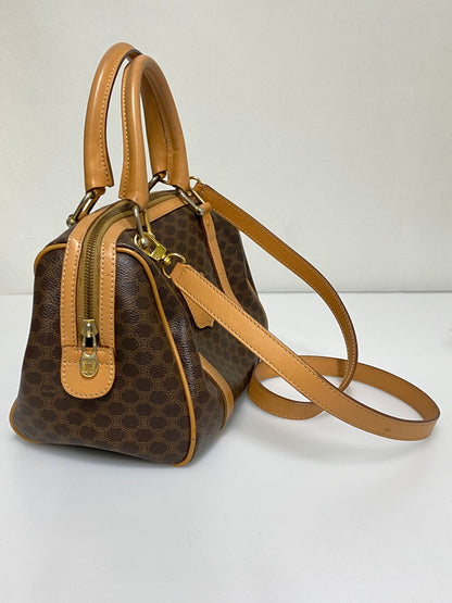 【現状渡し品】【メンズ/レディース】 CELINE セリーヌ マカダム 2WAY ミニボストン カバン 鞄 マカダム柄 手持ち 肩掛け ショルダー 180-260927-em-30-min カラー：ブラウン系 万代Net店