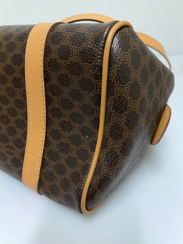 【現状渡し品】【メンズ/レディース】 CELINE セリーヌ マカダム 2WAY ミニボストン カバン 鞄 マカダム柄 手持ち 肩掛け ショルダー 180-260927-em-30-min カラー：ブラウン系 万代Net店