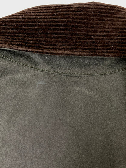 【中古品】【メンズ】 BARBOUR バブアー SPEY WAX COTTON SHORT BROUSON 242MWX1212 スペイ ワックス コットン ショート ブルゾン メンズ アウター オイルコットン素材 上着 ジャンパー 144-260925-em-30-min サイズ：M カラー：ダークグリーン系 万代Net店