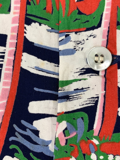 【中古品】【メンズ】 DUKE KAHANAMOKU デューク カハナモク ALOHA SHIRT COCONUT PALMS & DIAMOND HEAD DK36202 アロハシャツ メンズ 半袖シャツ ハワイアン ショートスリーブ 145-260925-em-35-min サイズ：S 14-14 1/2 カラー：ネイビー（ベース） 万代Net店