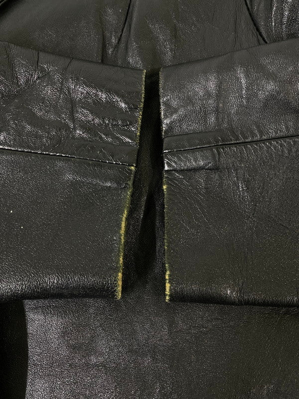 【現状渡し品】【メンズ】 USED ユーズド 60-70'S LEATHER COAT レザー コート アウター 146-260926-zi-14-min サイズ：不明 カラー：ブラック 万代Net店