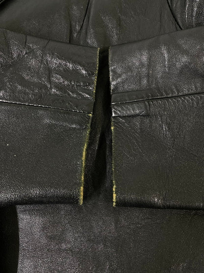 【現状渡し品】【メンズ】 USED ユーズド 60-70'S LEATHER COAT レザー コート アウター 146-260926-zi-14-min サイズ：不明 カラー：ブラック 万代Net店