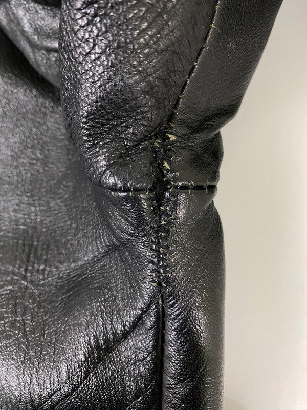 【現状渡し品】【メンズ】 USED ユーズド 60-70'S LEATHER COAT レザー コート アウター 146-260926-zi-14-min サイズ：不明 カラー：ブラック 万代Net店