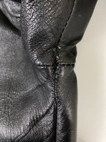 【現状渡し品】【メンズ】 USED ユーズド 60-70'S LEATHER COAT レザー コート アウター 146-260926-zi-14-min サイズ：不明 カラー：ブラック 万代Net店