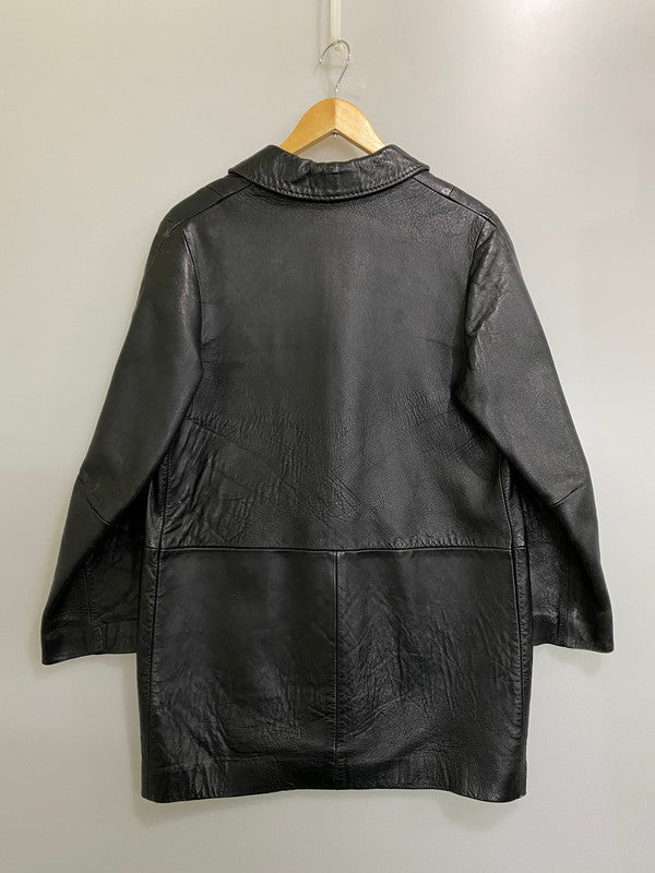【現状渡し品】【メンズ】 USED ユーズド 60-70'S LEATHER COAT レザー コート アウター 146-260926-zi-14-min サイズ：不明 カラー：ブラック 万代Net店