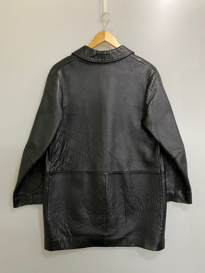【現状渡し品】【メンズ】 USED ユーズド 60-70'S LEATHER COAT レザー コート アウター 146-260926-zi-14-min サイズ：不明 カラー：ブラック 万代Net店