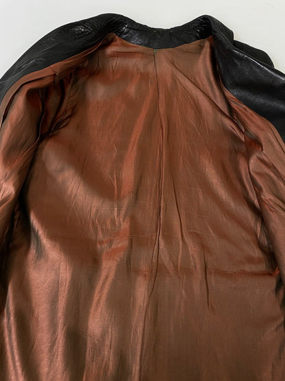 【現状渡し品】【メンズ】 USED ユーズド 60-70'S LEATHER COAT レザー コート アウター 146-260926-zi-14-min サイズ：不明 カラー：ブラック 万代Net店