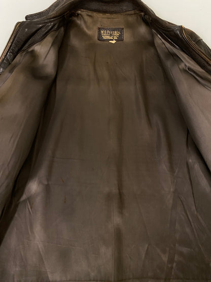 【現状渡し品】【メンズ】 W.B.PLACE&CO. 推定50'S LEATHER COAT レザーコート アウター 146-260926-zi-01-min サイズ：42 カラー：ブラウン 万代Net店