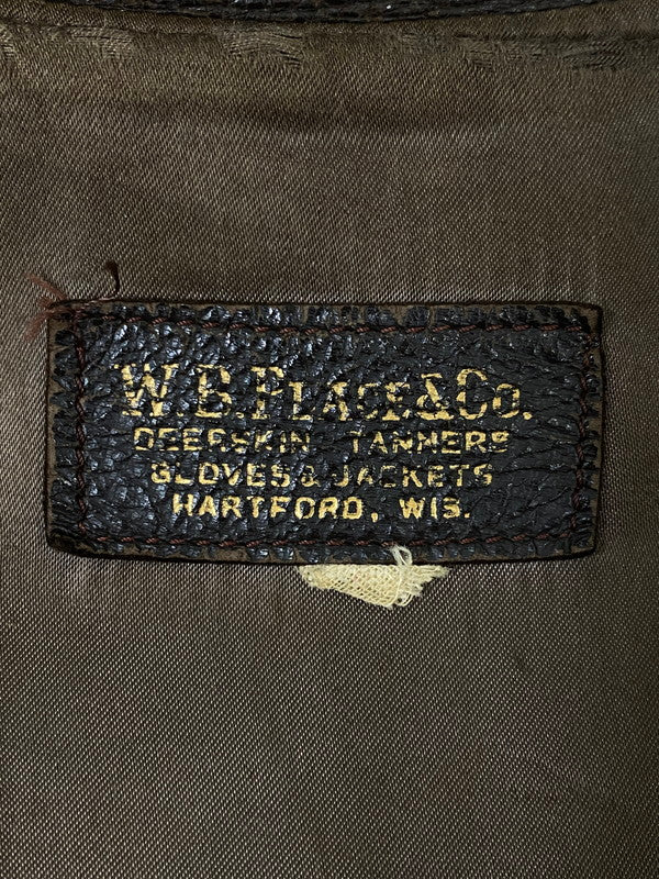 【現状渡し品】【メンズ】 W.B.PLACE&CO. 推定50'S LEATHER COAT レザーコート アウター 146-260926-zi-01-min サイズ：42 カラー：ブラウン 万代Net店