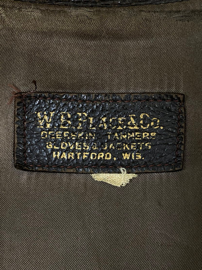 【現状渡し品】【メンズ】 W.B.PLACE&CO. 推定50'S LEATHER COAT レザーコート アウター 146-260926-zi-01-min サイズ：42 カラー：ブラウン 万代Net店