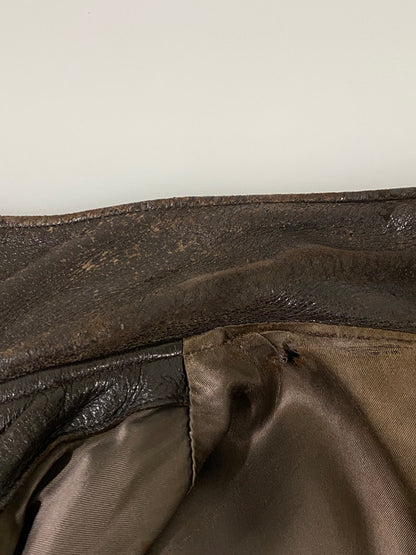 【現状渡し品】【メンズ】 W.B.PLACE&CO. 推定50'S LEATHER COAT レザーコート アウター 146-260926-zi-01-min サイズ：42 カラー：ブラウン 万代Net店