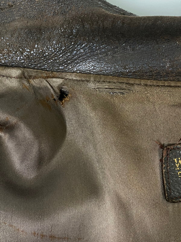 【現状渡し品】【メンズ】 W.B.PLACE&CO. 推定50'S LEATHER COAT レザーコート アウター 146-260926-zi-01-min サイズ：42 カラー：ブラウン 万代Net店