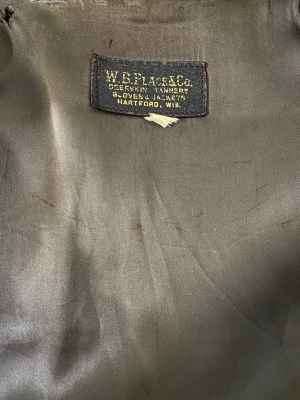 【現状渡し品】【メンズ】 W.B.PLACE&CO. 推定50'S LEATHER COAT レザーコート アウター 146-260926-zi-01-min サイズ：42 カラー：ブラウン 万代Net店
