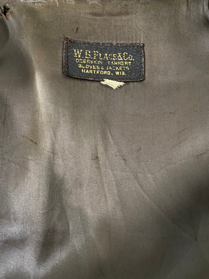 【現状渡し品】【メンズ】 W.B.PLACE&CO. 推定50'S LEATHER COAT レザーコート アウター 146-260926-zi-01-min サイズ：42 カラー：ブラウン 万代Net店