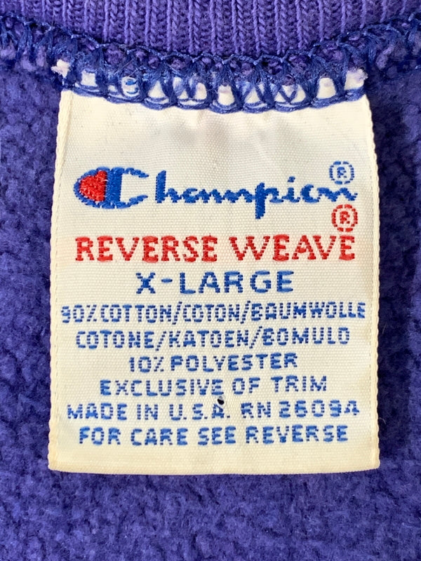 【中古品】【メンズ】 CHAMPION チャンピオン 90S 三段プリント REVERSEWEAVE SWEATSHIRT リバースウィーブ スウェット トップス メンズ トレーナー 146-260925-em-23-min サイズ：XL カラー：パープル系 万代Net店