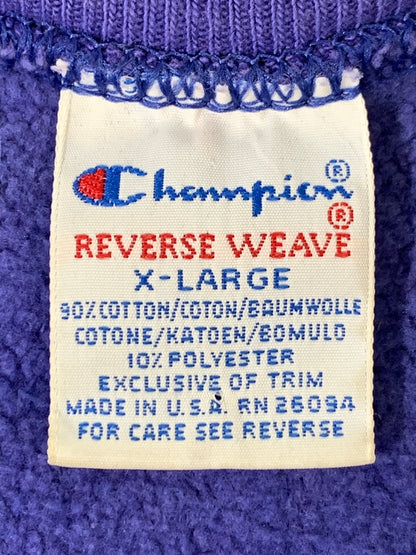 【中古品】【メンズ】 CHAMPION チャンピオン 90S 三段プリント REVERSEWEAVE SWEATSHIRT リバースウィーブ スウェット トップス メンズ トレーナー 146-260925-em-23-min サイズ：XL カラー：パープル系 万代Net店
