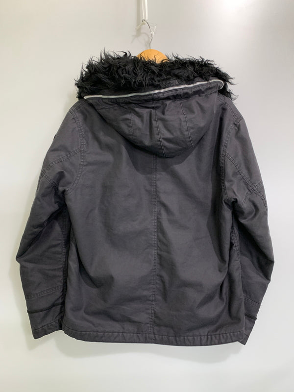 【中古品】【メンズ】 LUKER BY NEIGHBORHOOD ルーカーバイネイバーフッド N-3B FLIGHT JACKET フライトジャケット メンズ アウター ミリタリー フード付き パーカー 142-261002-em-11-min サイズ：M カラー：ブラック 万代Net店