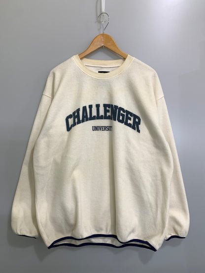 【中古品】【メンズ】 CHALLENGER チャレンジャー COLLEGE LOGO C/N FLEECE カレッジロゴ クルーネック フリース メンズ トップス プルオーバー 142-260925-em-38-min サイズ：XL カラー：アイボリー 万代Net店