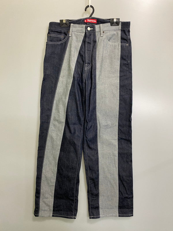 【中古品】【メンズ】 SUPREME シュプリーム 25SS PANELED STRIPE BAGGY JEAN RIGID INDIGO パネルド ストライプ バギージーン ボトムス 149-260926-zi-27-min サイズ：34 カラー：インディゴ 万代Net店