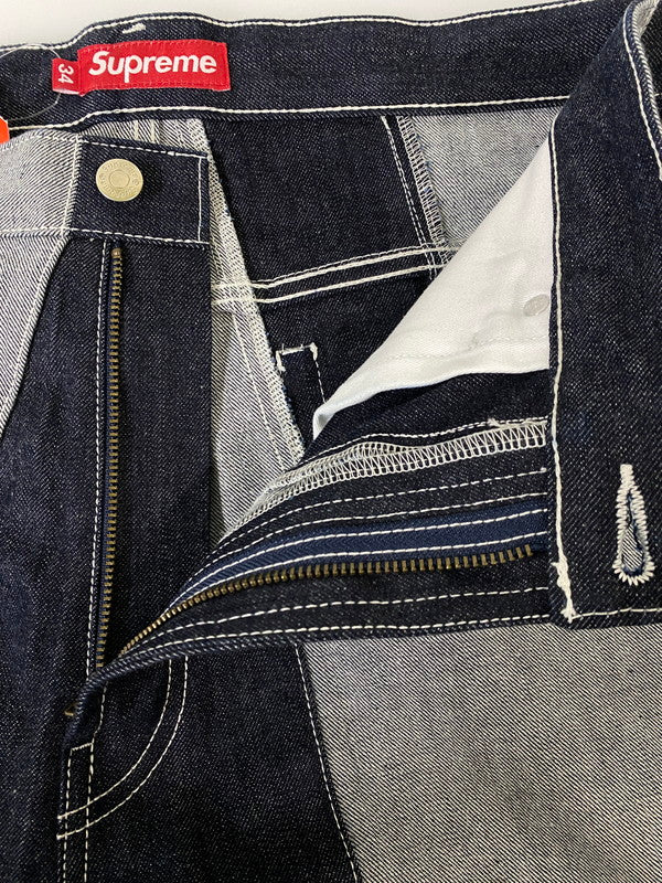 【中古品】【メンズ】 SUPREME シュプリーム 25SS PANELED STRIPE BAGGY JEAN RIGID INDIGO パネルド ストライプ バギージーン ボトムス 149-260926-zi-27-min サイズ：34 カラー：インディゴ 万代Net店
