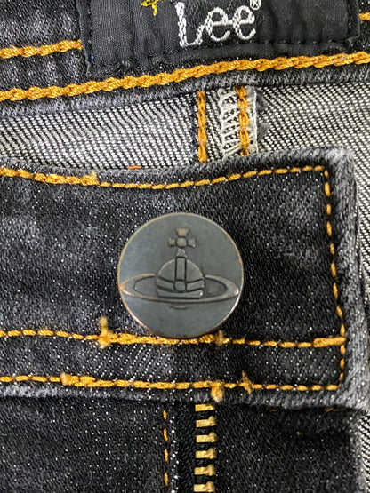 【中古品】【メンズ】 VIVIENNE WESTWOOD ANGLOMANIA ヴィヴィアンウエストウッド アングロマニア × LEE リー SLIM JEANS スリム ジーンズ ボトムス 152-260926-zi-28-min サイズ：W26/L33 カラー：ブラックインディゴ 万代Net店