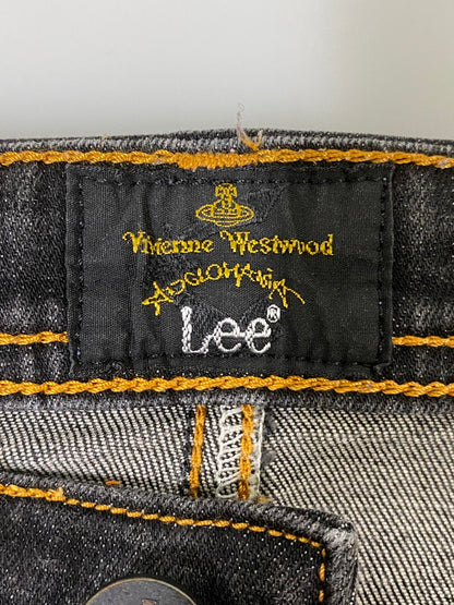 【中古品】【メンズ】 VIVIENNE WESTWOOD ANGLOMANIA ヴィヴィアンウエストウッド アングロマニア × LEE リー SLIM JEANS スリム ジーンズ ボトムス 152-260926-zi-28-min サイズ：W26/L33 カラー：ブラックインディゴ 万代Net店