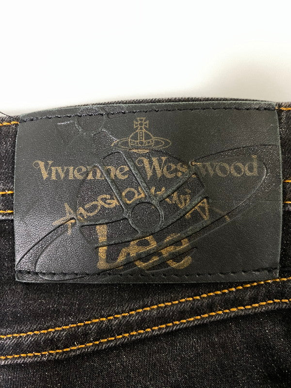 【中古品】【メンズ】 VIVIENNE WESTWOOD ANGLOMANIA ヴィヴィアンウエストウッド アングロマニア × LEE リー SLIM JEANS スリム ジーンズ ボトムス 152-260926-zi-28-min サイズ：W26/L33 カラー：ブラックインディゴ 万代Net店