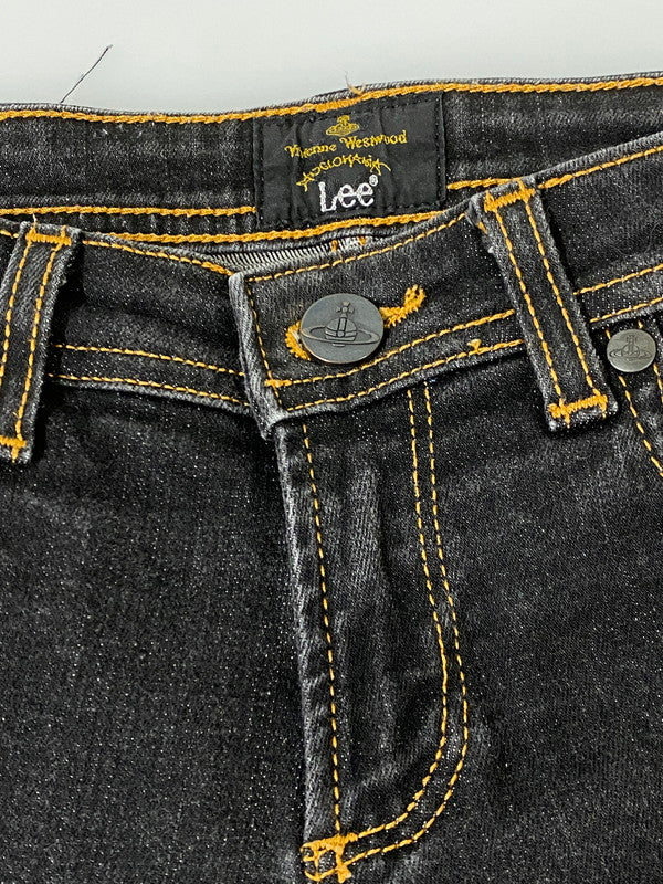 【中古品】【メンズ】 VIVIENNE WESTWOOD ANGLOMANIA ヴィヴィアンウエストウッド アングロマニア × LEE リー SLIM JEANS スリム ジーンズ ボトムス 152-260926-zi-28-min サイズ：W26/L33 カラー：ブラックインディゴ 万代Net店