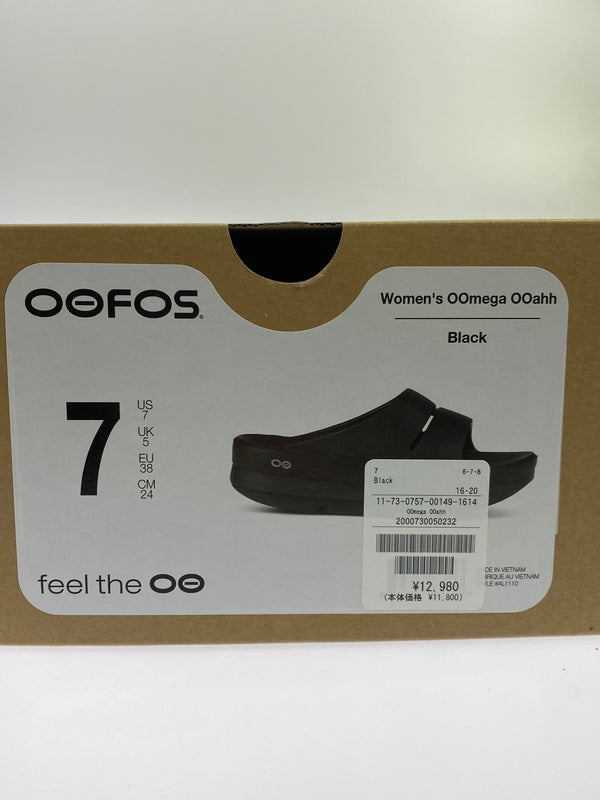 【中古品】【レディース】 OOFOS ウーフォス OOMEGA OOAHH ウーメガ ウーアー 厚底 リカバリー サンダル スライド型 靴 シューズ 167-260927-em-19-min サイズ：24.0cm カラー：ブラック 万代Net店
