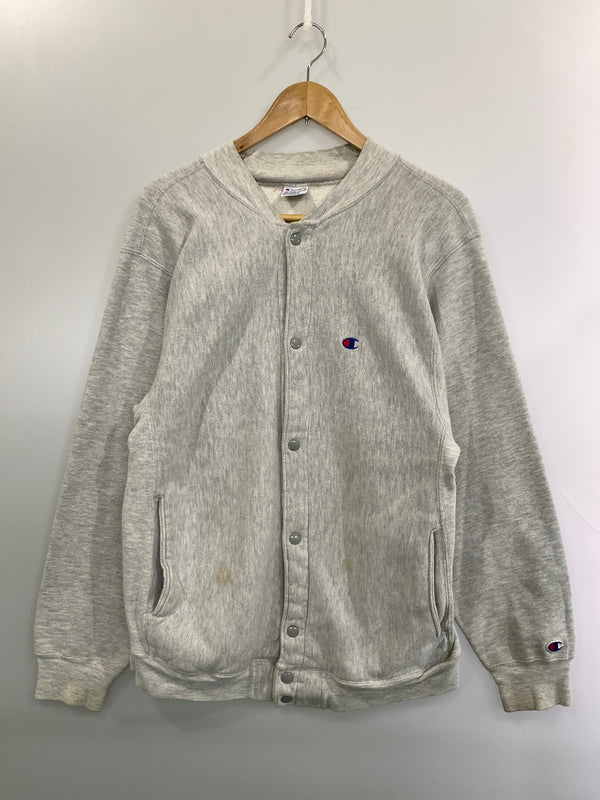 【中古品】【メンズ】 CHAMPION チャンピオン 90's REVERSE WEAVE SNAP CARDIGAN 90年代 リバースウィーブ スナップ カーディガン トップス 146-260930-yn-25-min サイズ：L カラー：グレー 万代Net店