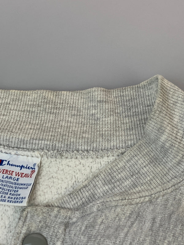 【中古品】【メンズ】 CHAMPION チャンピオン 90's REVERSE WEAVE SNAP CARDIGAN 90年代 リバースウィーブ スナップ カーディガン トップス 146-260930-yn-25-min サイズ：L カラー：グレー 万代Net店