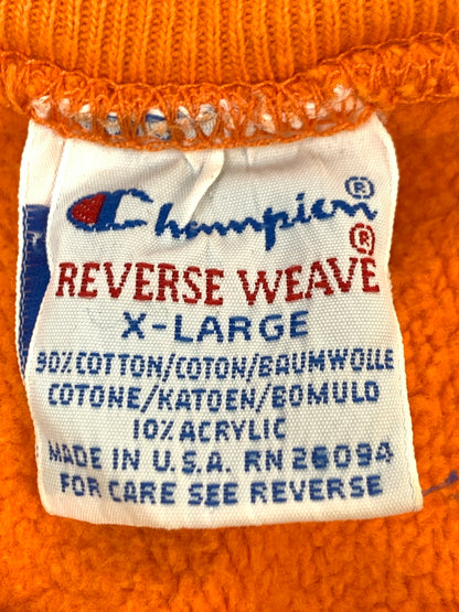【中古品】【メンズ】 CHAMPION チャンピオン 90's REVERSE WEAVE SWEATSHIRT 90年代 リバースウィーブ スウェットシャツ トップス 146-260930-yn-31-min サイズ：XL カラー：オレンジ 万代Net店