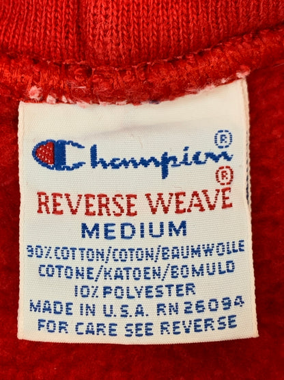【中古品】【メンズ】 CHAMPION チャンピオン 90's REVERSE WEAVE HOODIE DUQUESNE LIGHT 90年代 リバースウィーブ フーディー パーカー トップス 146-260930-yn-27-min サイズ：M カラー：レッド 万代Net店