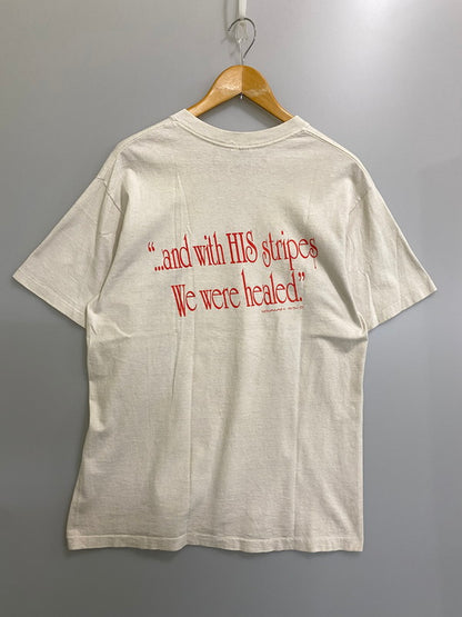 【中古品】【メンズ】 USED ユーズド 90'S JESUS TEE ジーザス Ｔシャツ トップス 146-260926-zi-20-min サイズ：Ｌ カラー：アイボリー系 万代Net店