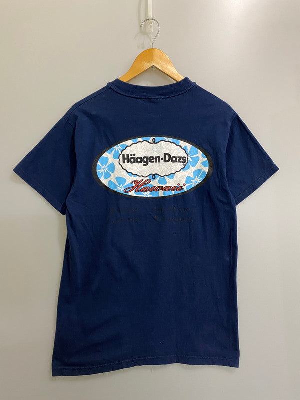 【中古品】【メンズ】 HAAGEN-DAZS ハーゲンダッツ 00'S LOGO TEE ロゴ Ｔシャツ トップス 146-260926-zi-19-min サイズ：Ｍ カラー：ブルー 万代Net店
