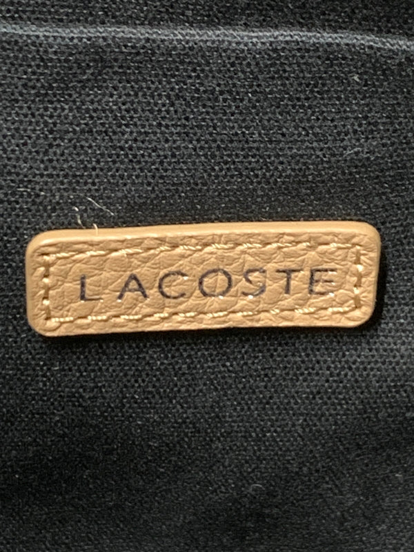 【中古品】【メンズ/レディース】 LACOSTE ラコステ レザー巾着 ポーチ バッグ 鞄 カバン ドローコード 188-260927-em-46-min カラー：ベージュ系 万代Net店