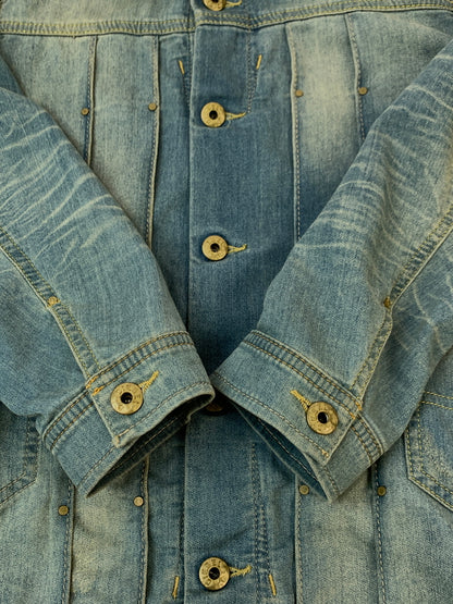 【中古品】【メンズ】 DIESEL ディーゼル DENIM JACKET デニム ジャケット アウター Gジャン 141-260929-hu-17-min サイズ：S カラー：ライトインディゴ 万代Net店
